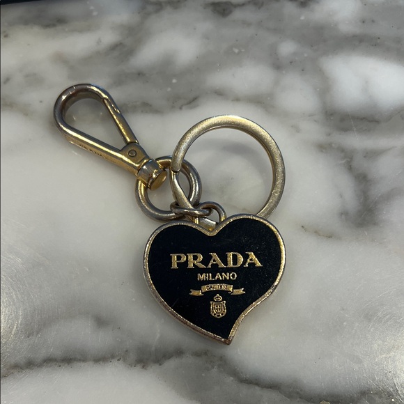 Prada Black and Gold Heart Keyring - Picture 1 of 5